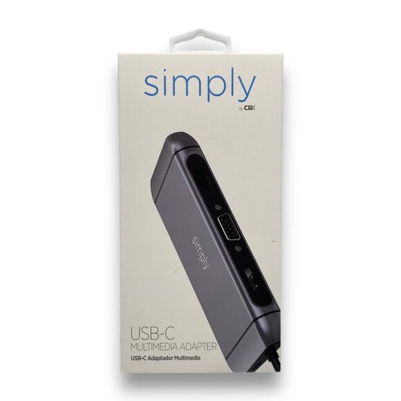 New - Multimedia Adapter Space Gray; Dual USB-C, 4k HDMI, VGA, Ethernet - Picture 1 of 2